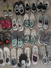 16 pairs of tennis shoes